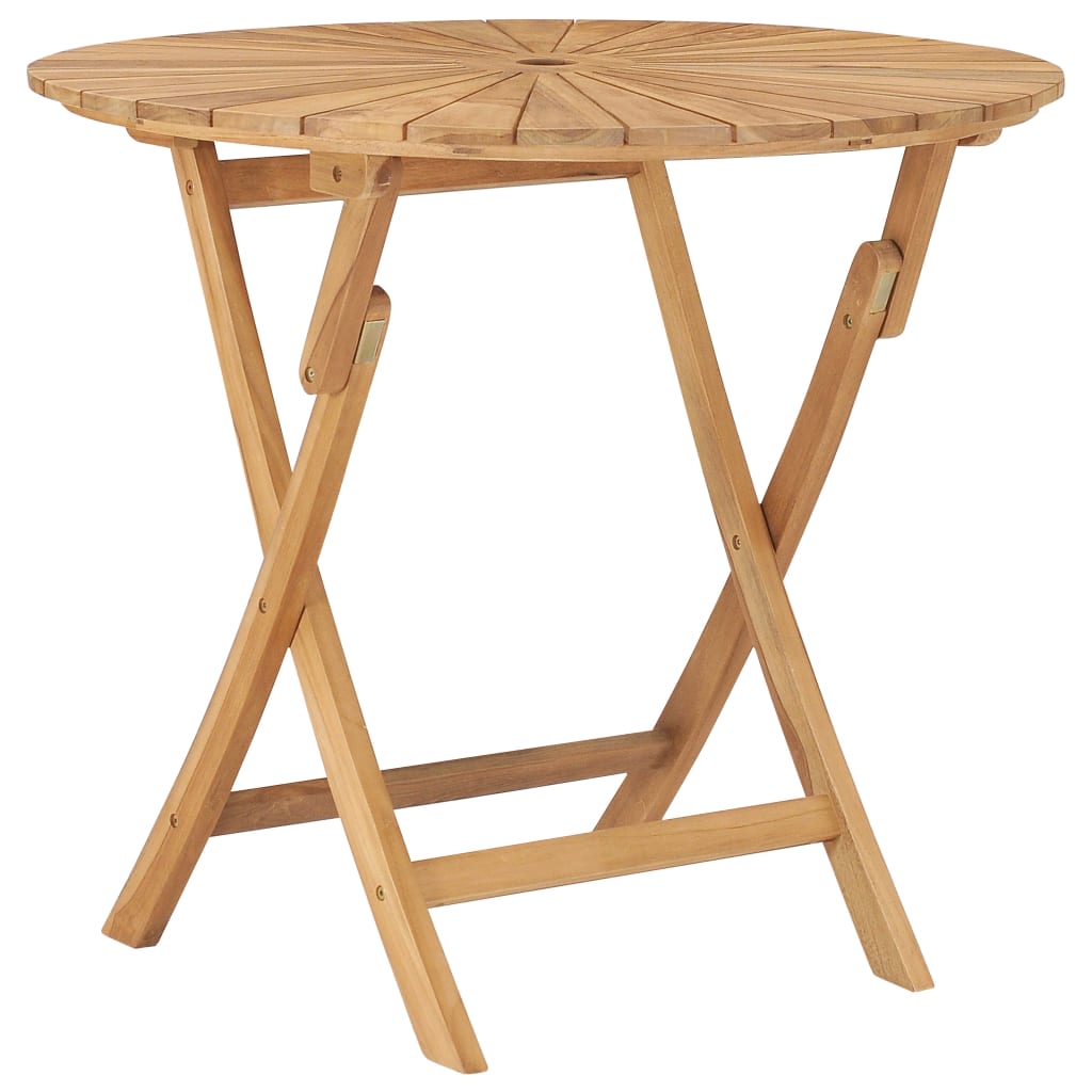 Berkfield Folding Garden Table �_�”�_ 85 cm Solid Teak Wood