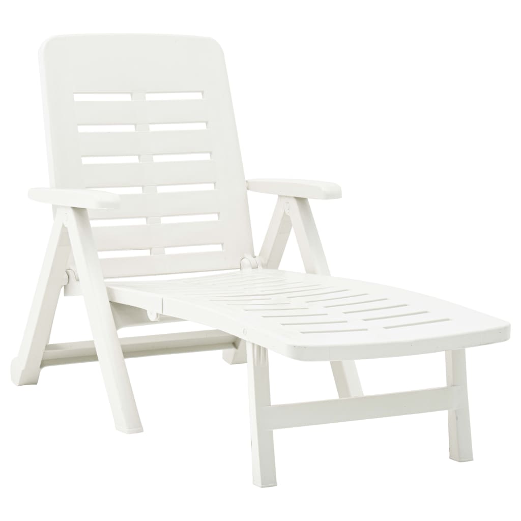 Berkfield Folding Sun Lounger Plastic White