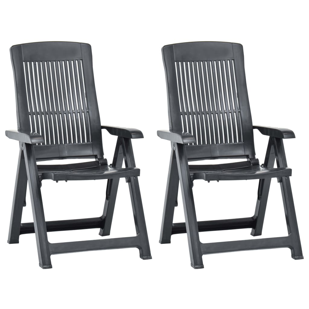 Berkfield Garden Reclining Chairs 2 pcs Plastic Anthracite