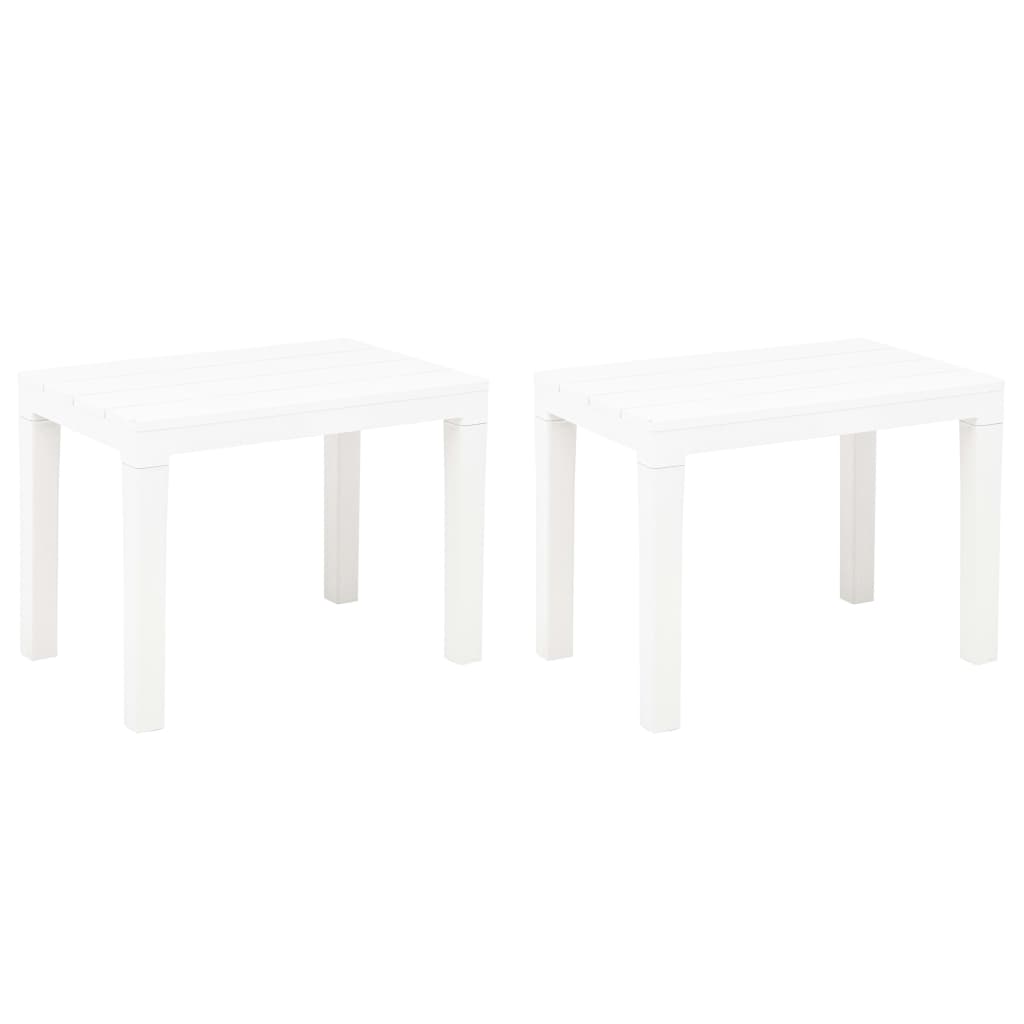 Berkfield Garden Benches 2 pcs White Plastic