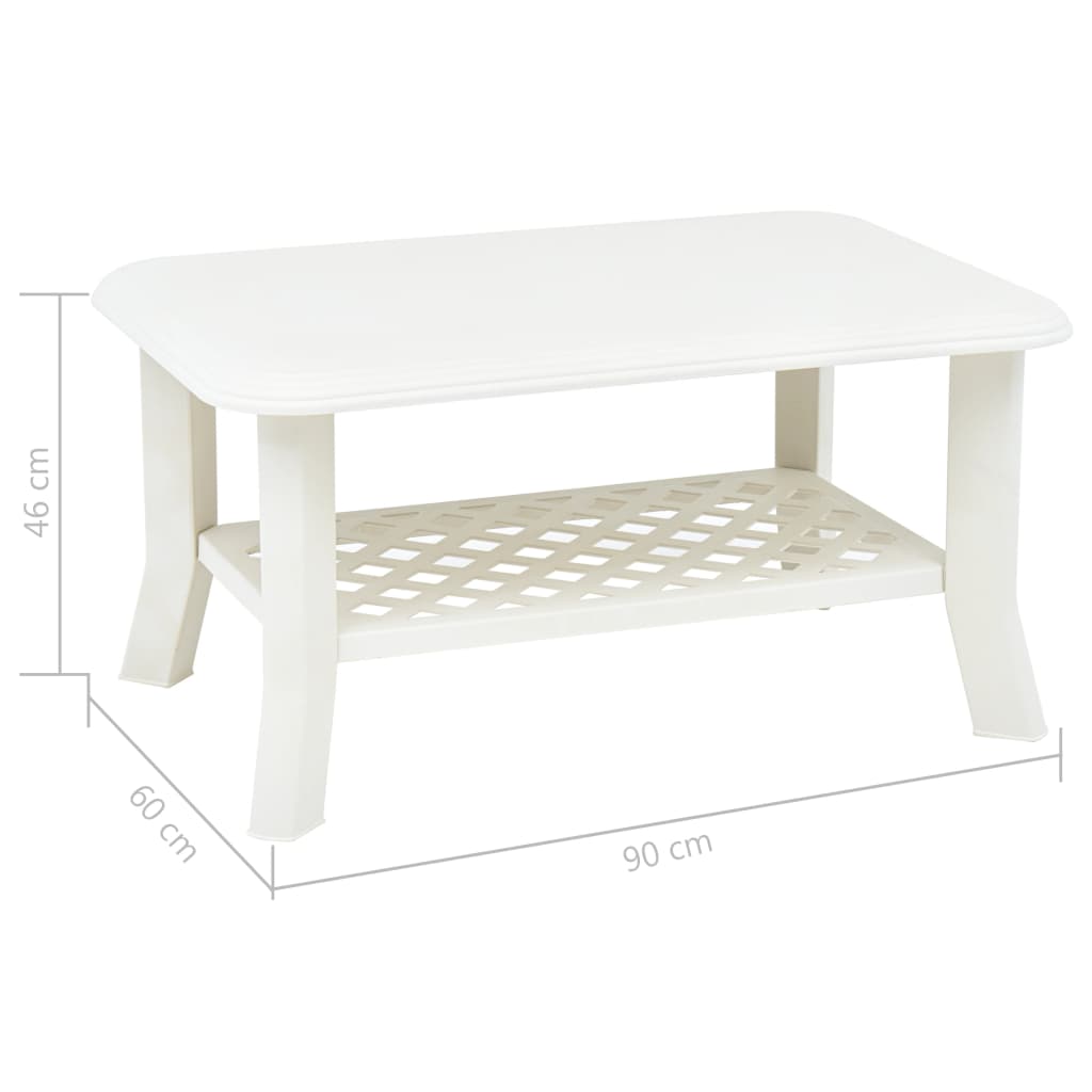 Berkfield Coffee Table White 90x60x46 cm Plastic