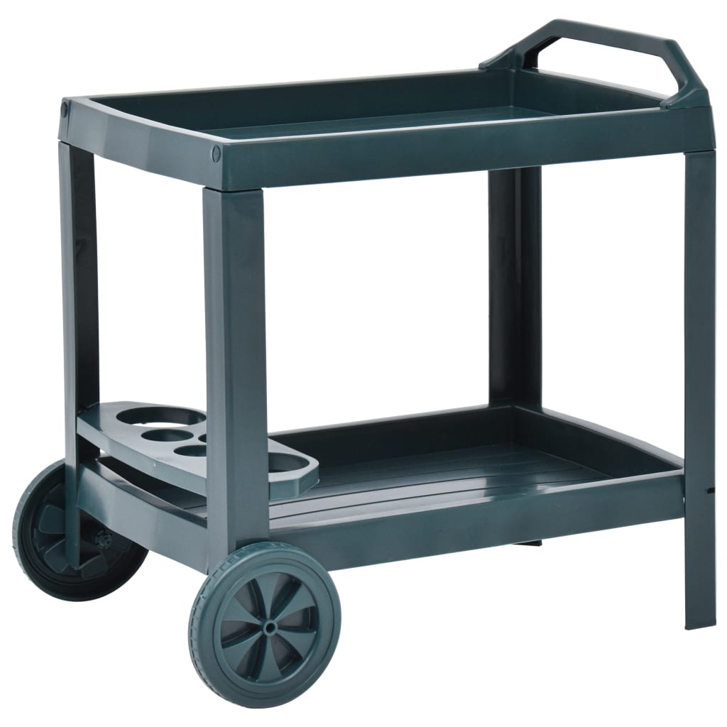 Berkfield Beverage Cart Green 69x53x72 cm Plastic