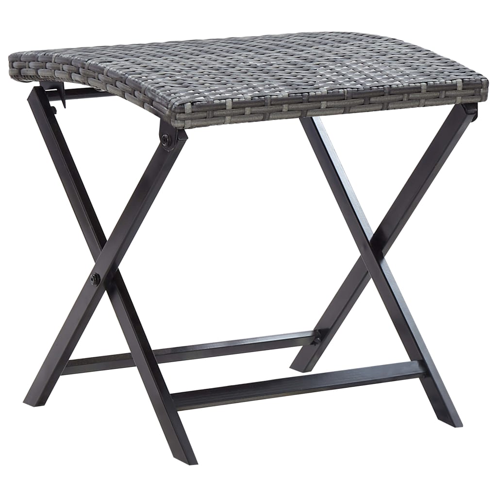 Berkfield Folding Stool Poly Rattan Grey