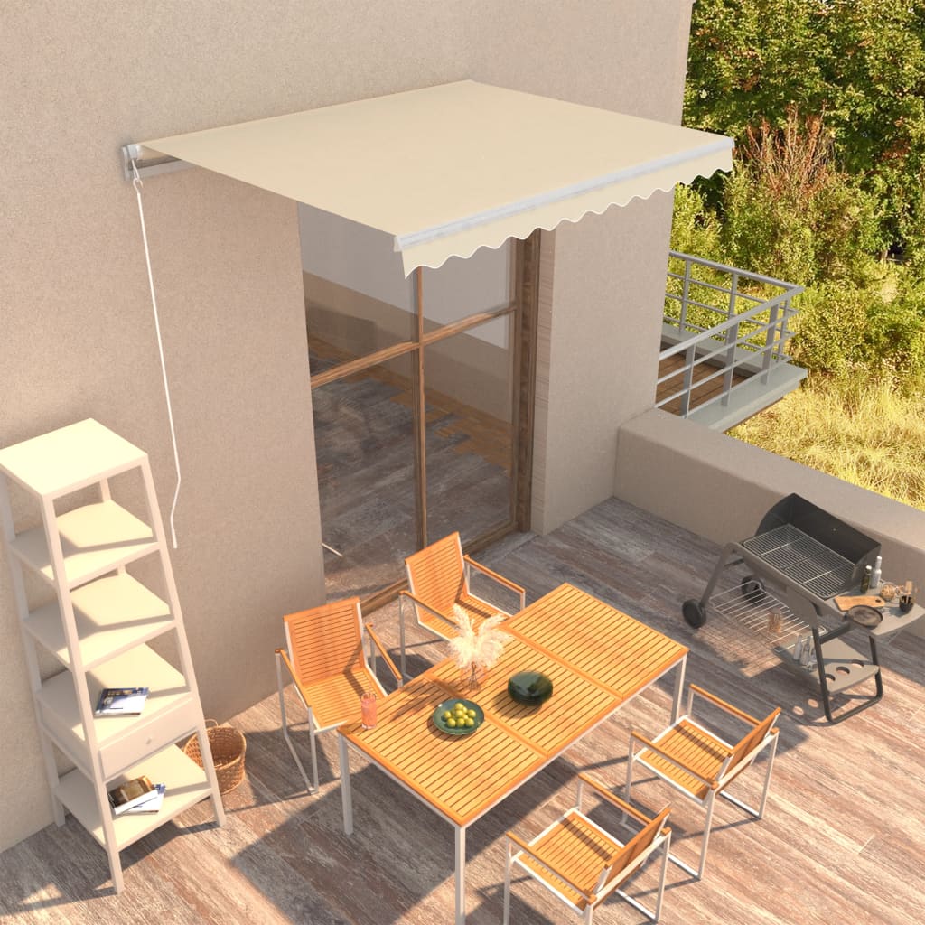 Berkfield Manual Retractable Awning 300x250 cm Cream