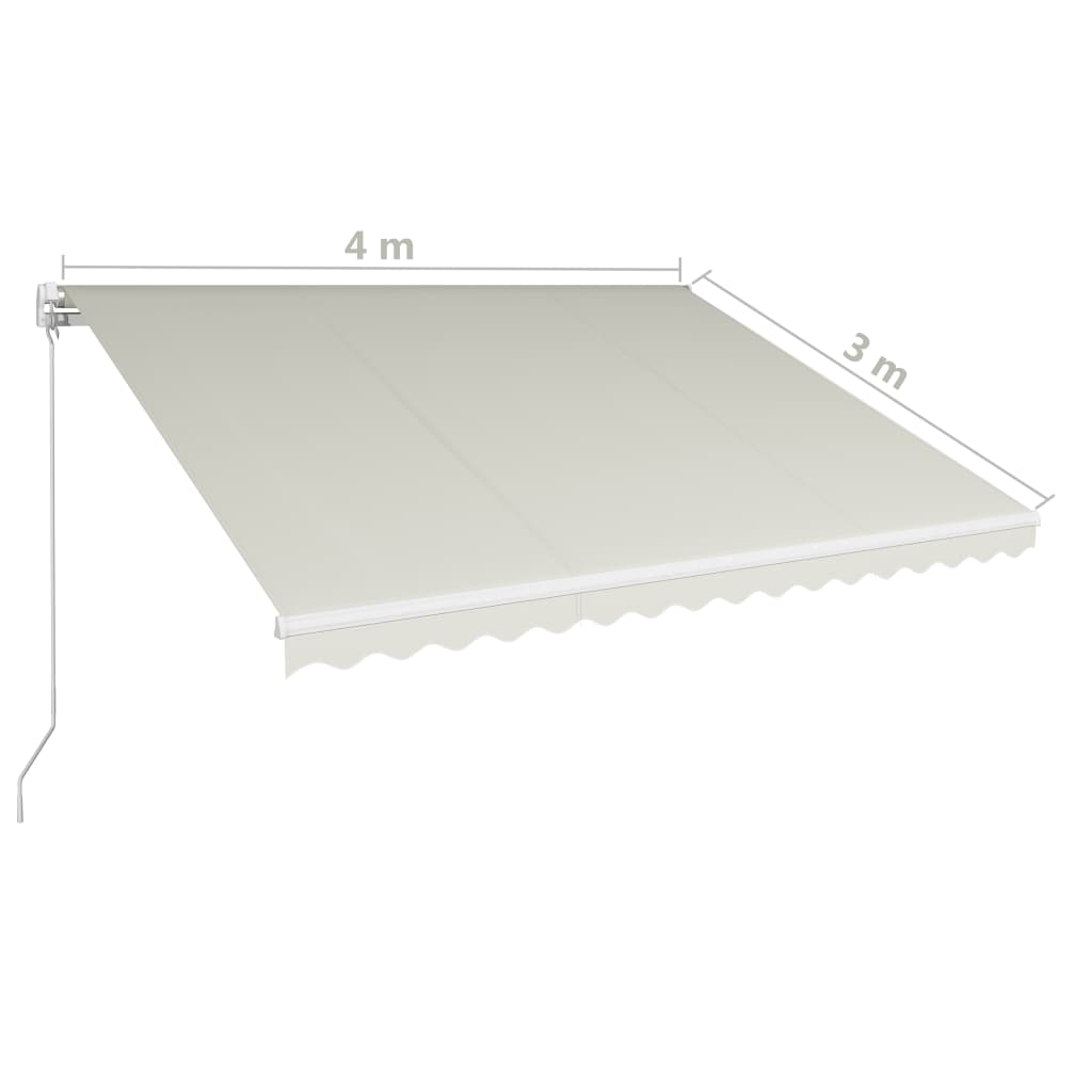 Berkfield Manual Retractable Awning 400x300 cm Cream