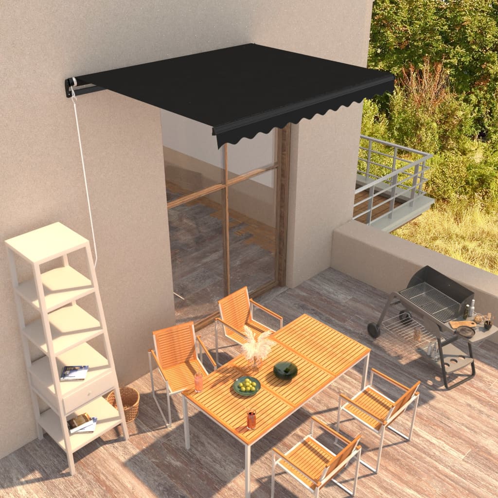 Berkfield Manual Retractable Awning 350x250 cm Anthracite