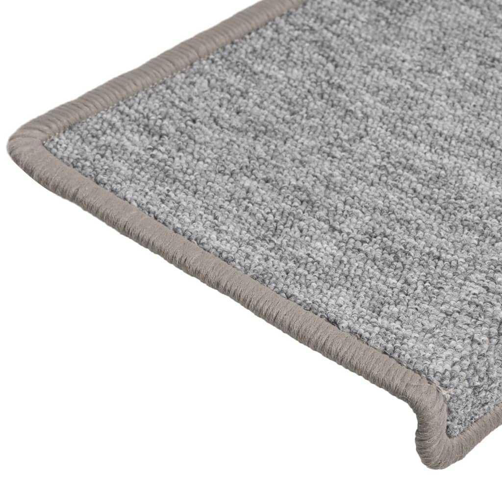 Berkfield Carpet Stair Treads 15 pcs 65x21x4 cm Light Grey
