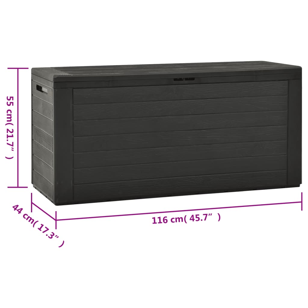 Berkfield Garden Storage Box Anthracite 116x44x55 cm