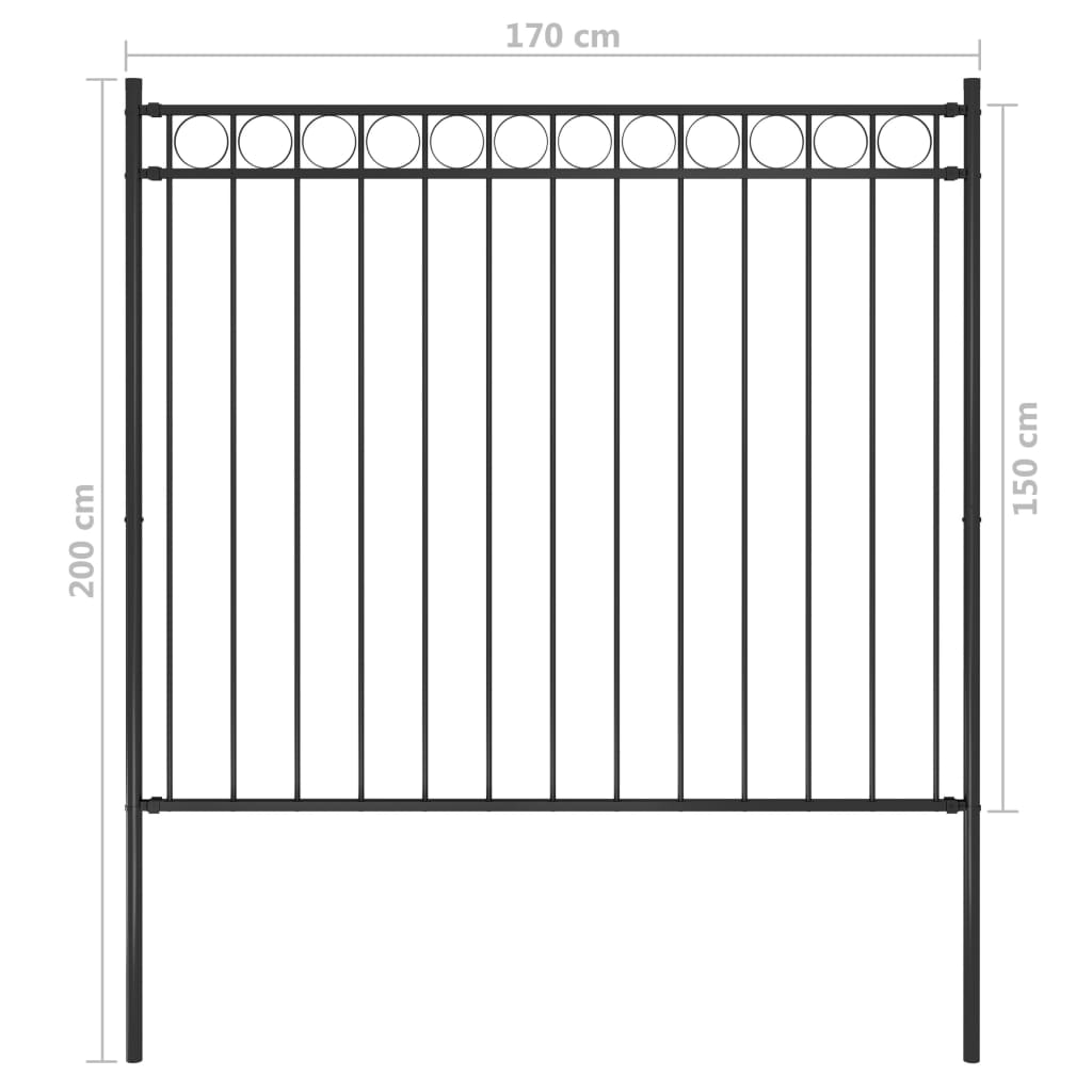 Berkfield Garden Fence Steel 1.7x1.5 m Black