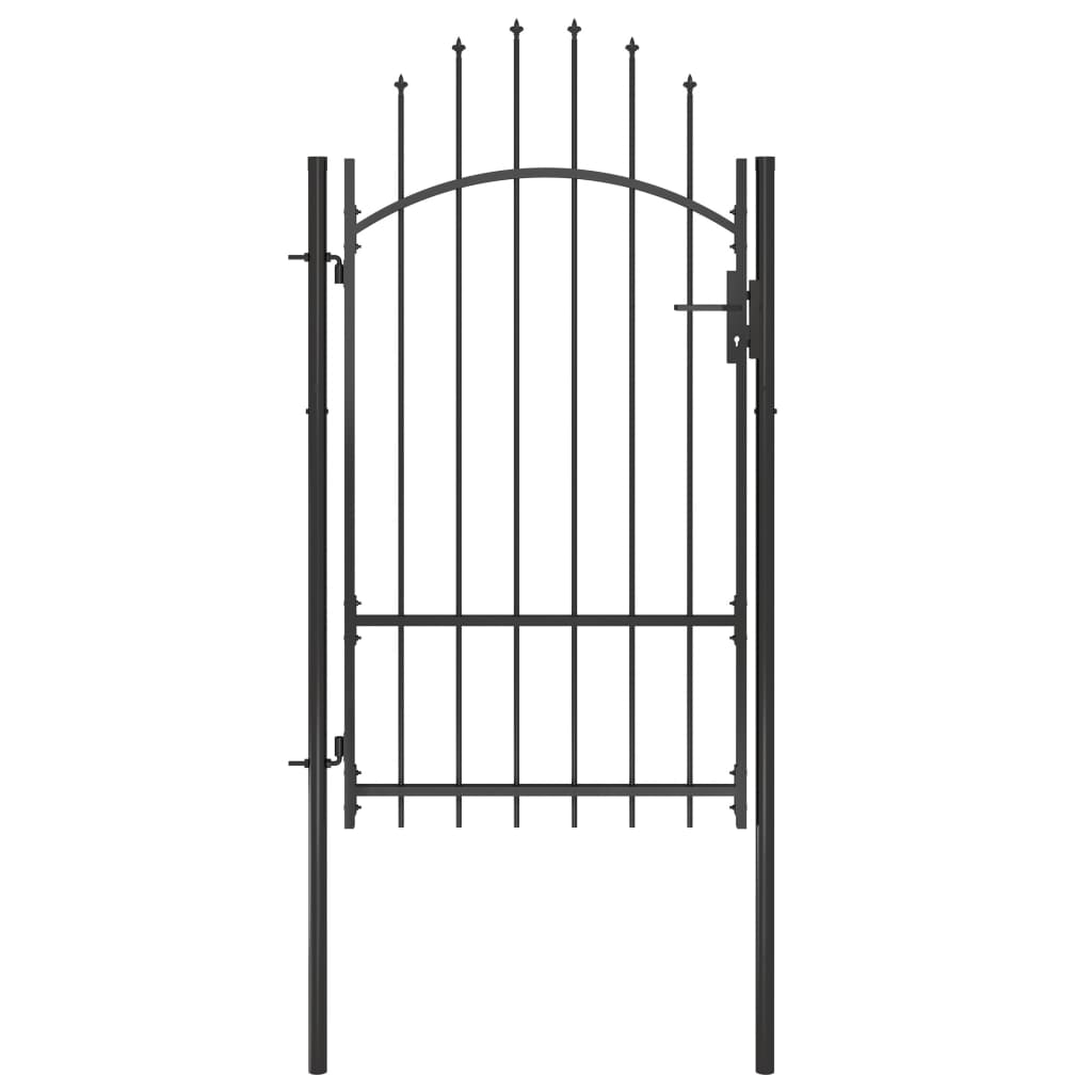 Berkfield Garden Gate Steel 1x2.2 m Black