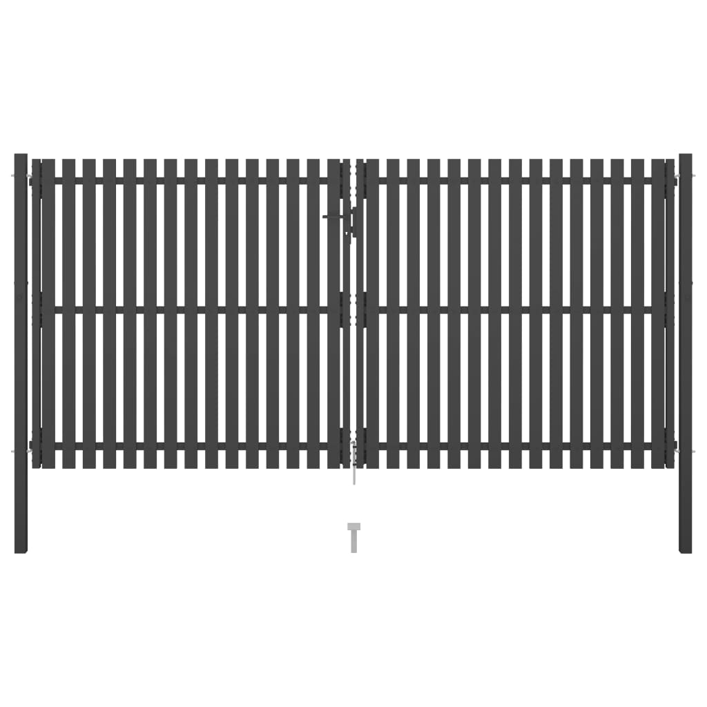 Berkfield Garden Fence Gate Steel 4x2.25 m Anthracite