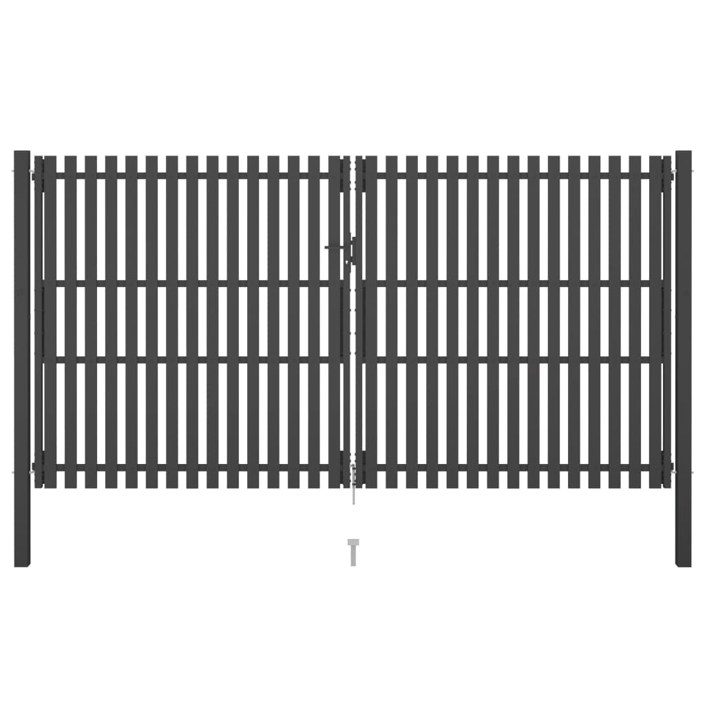 Berkfield Garden Fence Gate Steel 4x2.5 m Anthracite