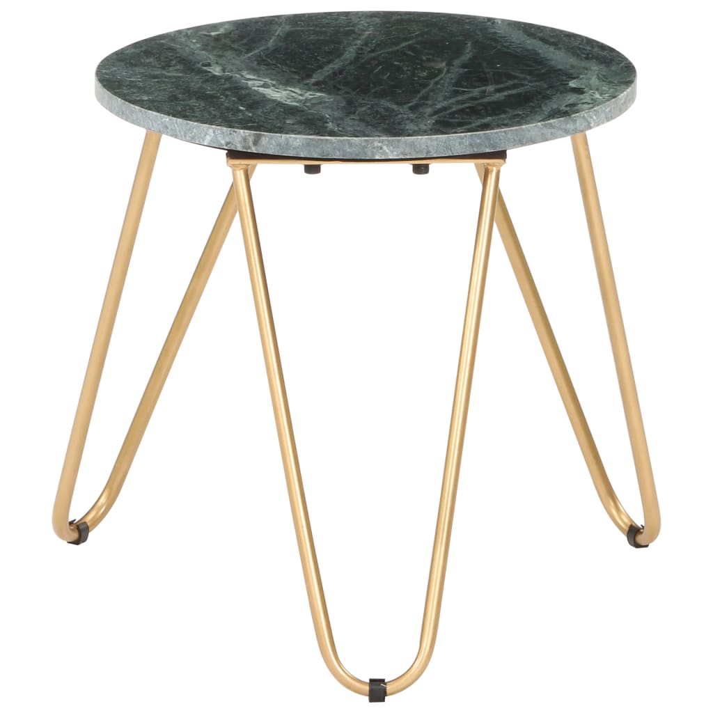 Berkfield Coffee Table Green 40x40x40 cm Real Stone with Marble Texture