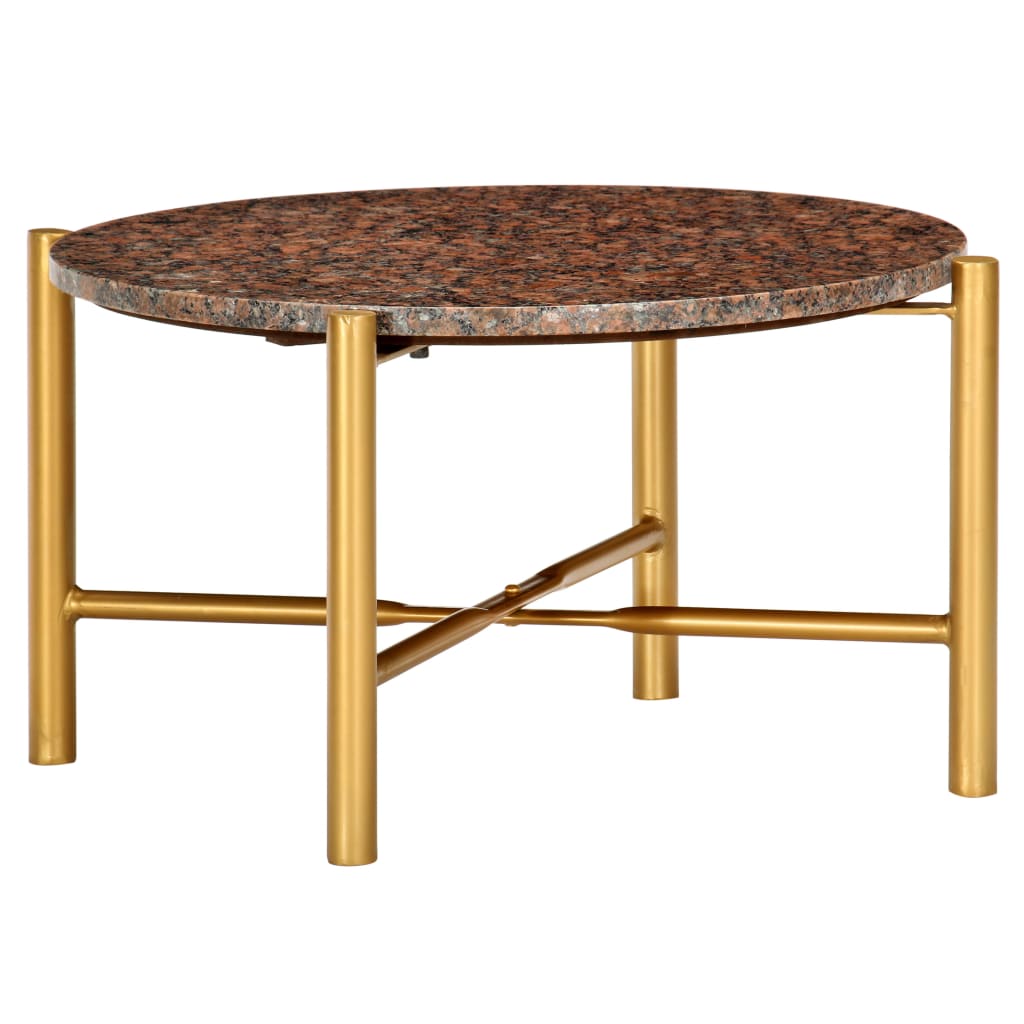 Berkfield Coffee Table Brown 60x60x35 cm Real Stone with Marble Texture