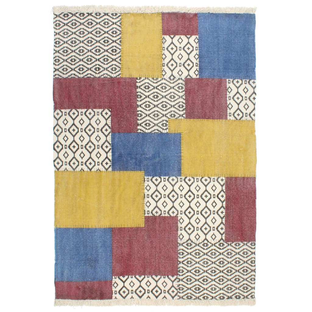 Berkfield Handwoven Kilim Rug Cotton 120x180 cm Printed Multicolour