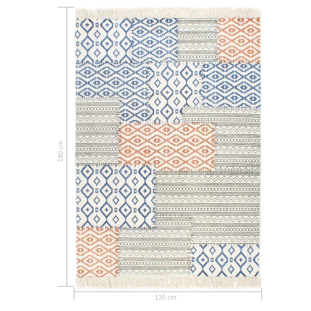 Berkfield Handwoven Kilim Rug Cotton 120x180 cm Printed Multicolour