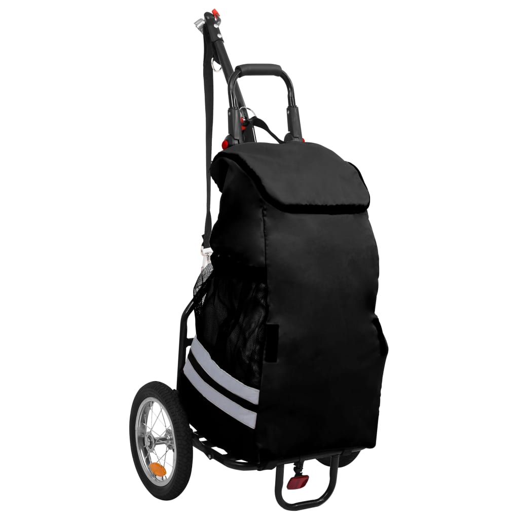 Berkfield Folding Cargo Bike Trailer with Grocery Bag Black