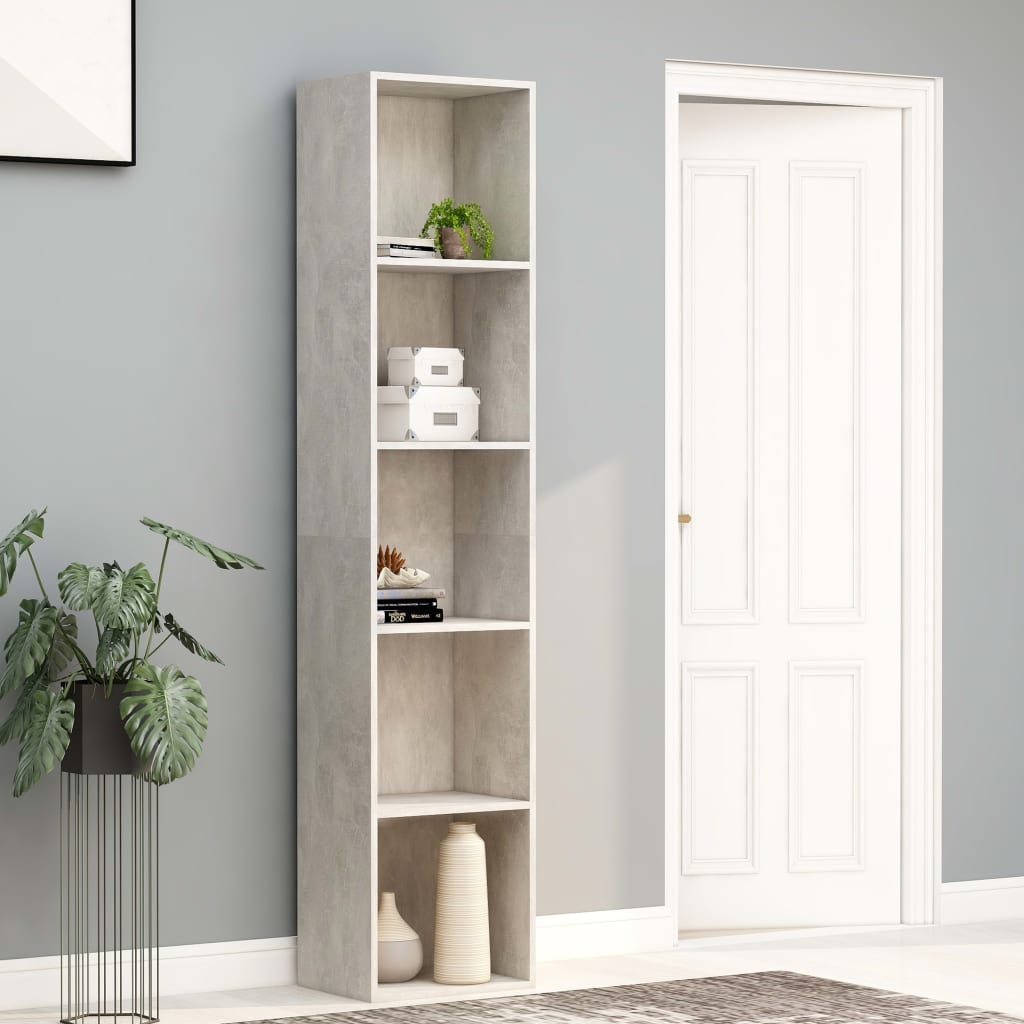 Berkfield Book Cabinet Concrete Grey 40x30x189 cm Engineered Wood
