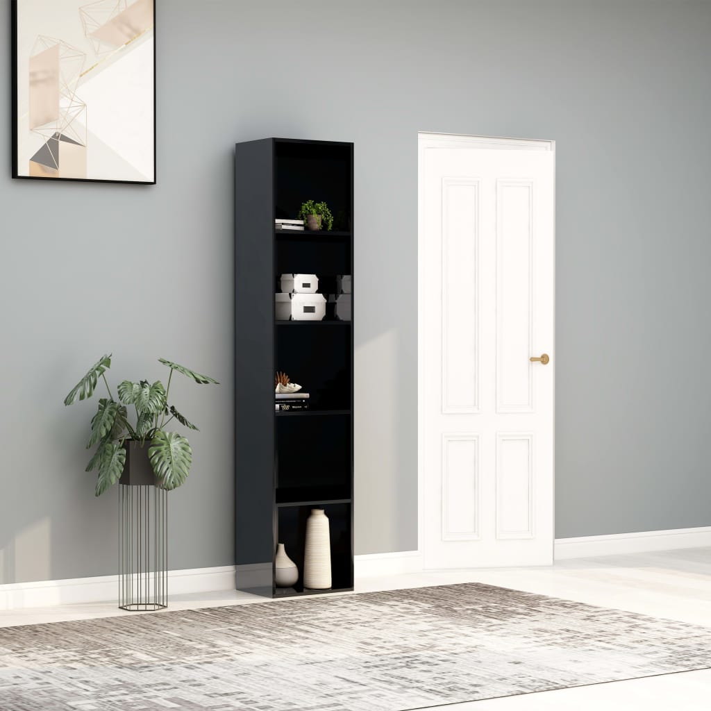 Berkfield Book Cabinet High Gloss Grey 40x30x189 cm Engineered Wood