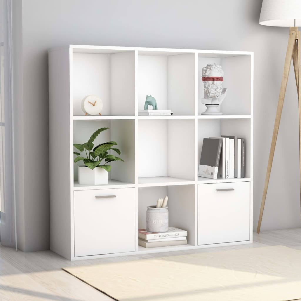 Berkfield Book Cabinet White 98x30x98 cm Engineered Wood