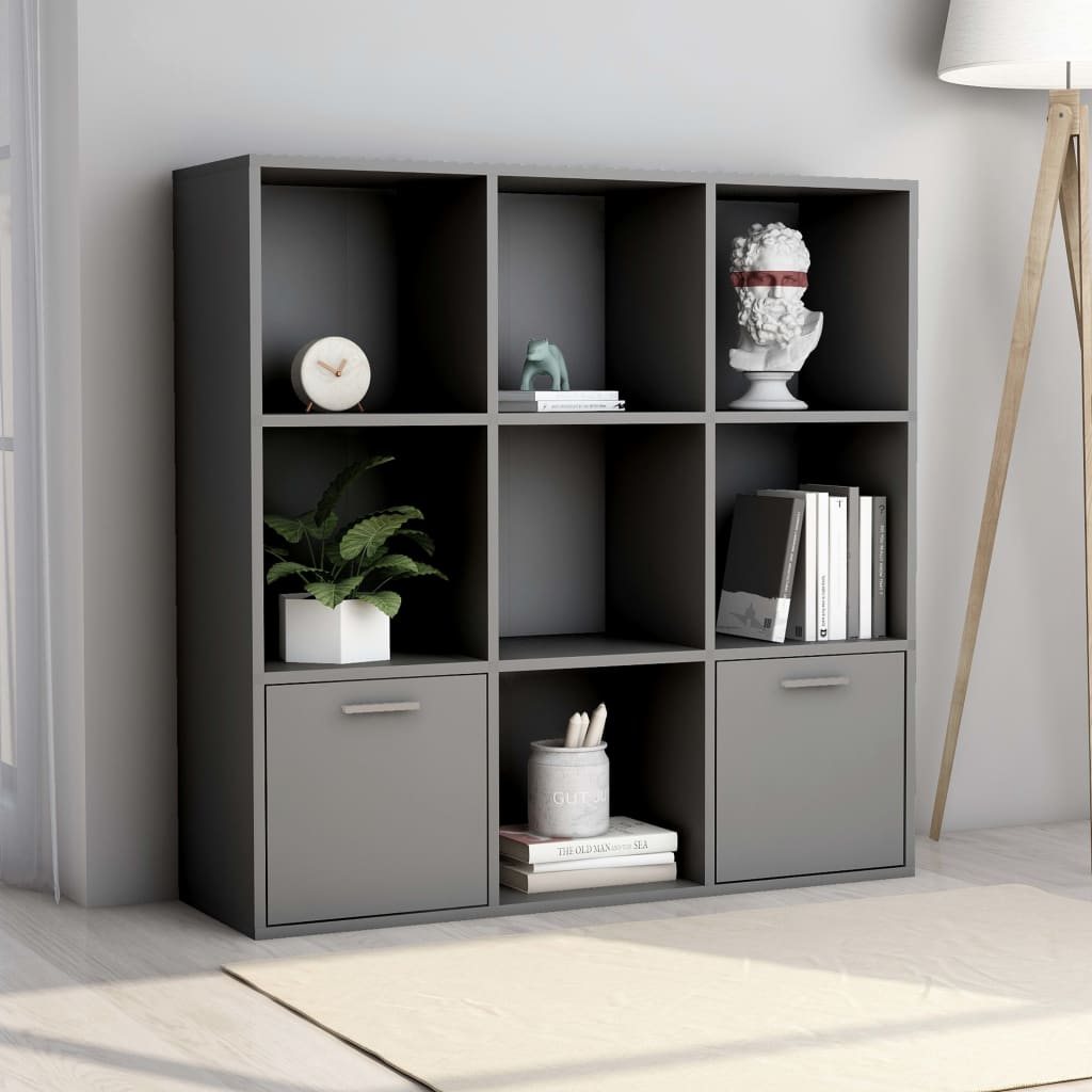 Berkfield Book Cabinet Grey 98x30x98 cm Engineered Wood