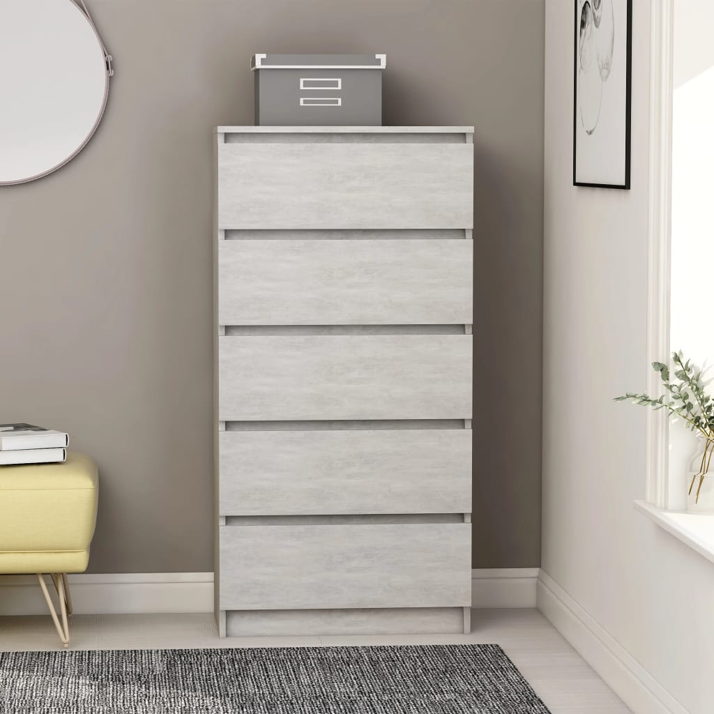 Berkfield Drawer Sideboard Concrete Grey 60x35x121 cm Engineered Wood