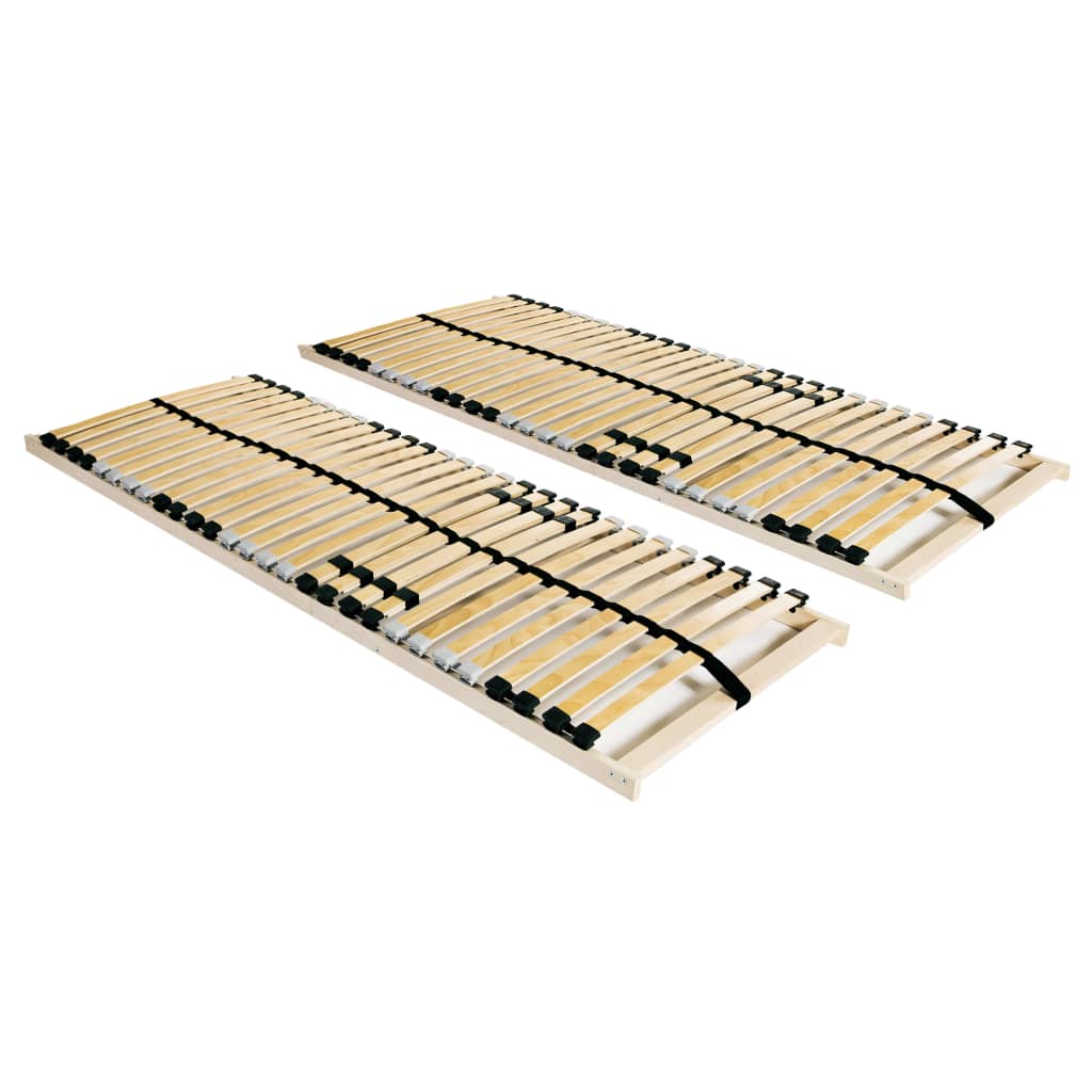 Berkfield Slatted Bed Bases 2 pcs with 28 Slats 7 Zones 70x200 cm