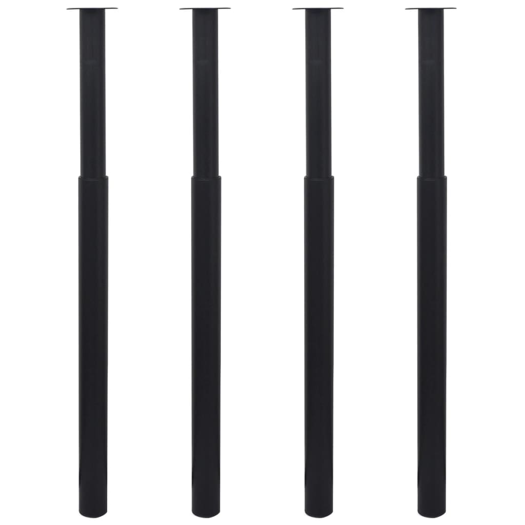 Berkfield Telescopic Table Legs 4 pcs Black 710 mm-1100 mm