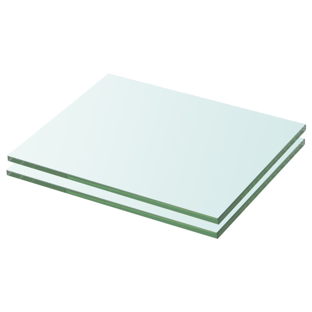 Berkfield Shelves 2 pcs Panel Glass Clear 20x20 cm