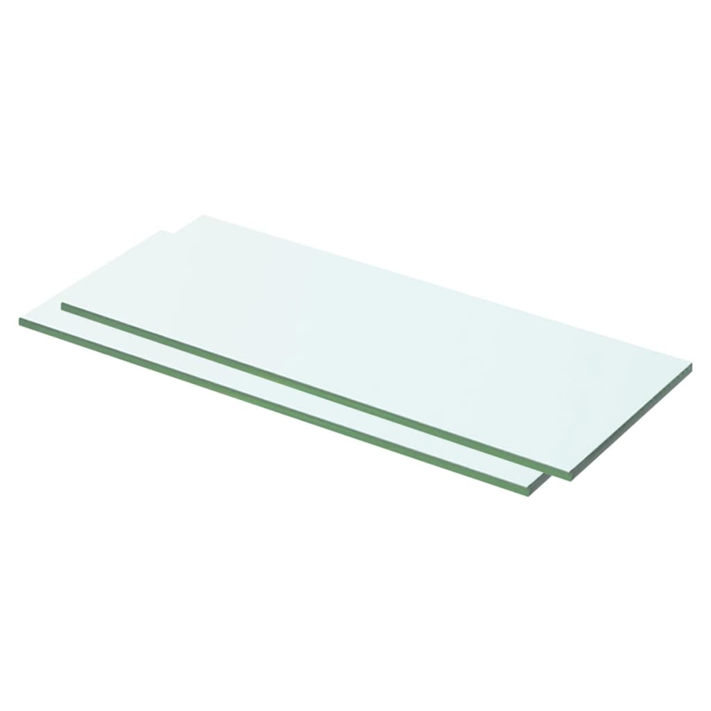 Berkfield Shelves 2 pcs Panel Glass Clear 50x15 cm