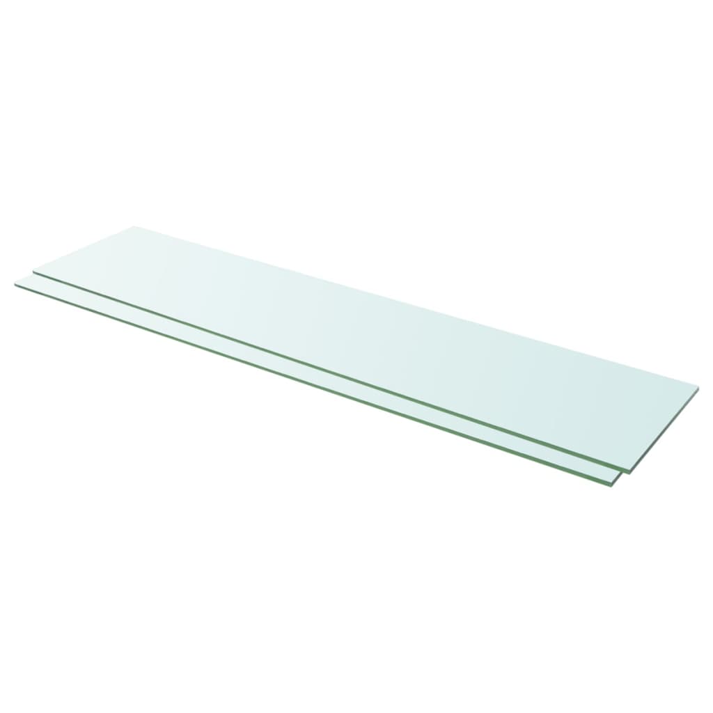 Berkfield Shelves 2 pcs Panel Glass Clear 110x25 cm