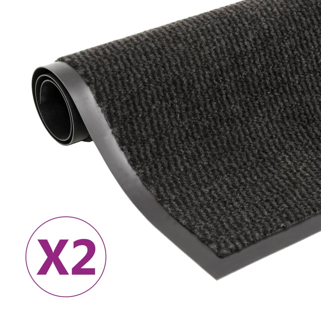 Berkfield Dust Control Mats 2 pcs Rectangular Tufted 120x180 cm Black