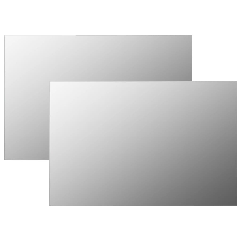Berkfield Wall Mirrors 2 pcs 60x40 cm Rectangular Glass