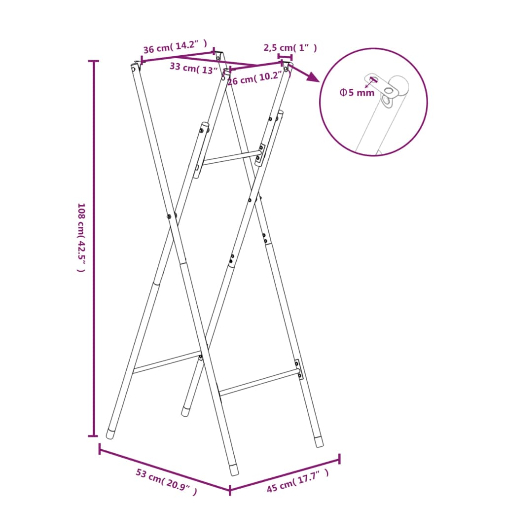 Berkfield Folding Bar Table Legs Silver 45x53x108 cm Galvanised Steel