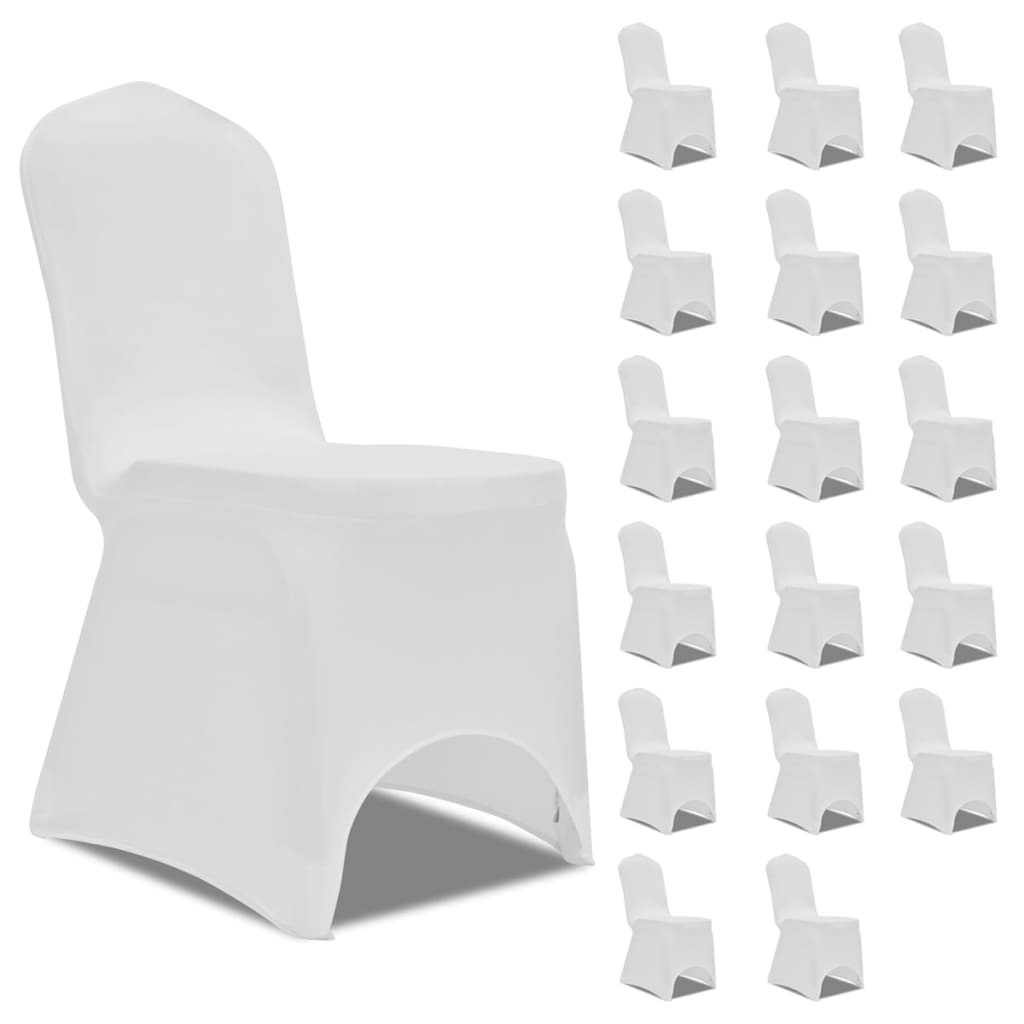 Berkfield Chair Cover Stretch White 18 pcs