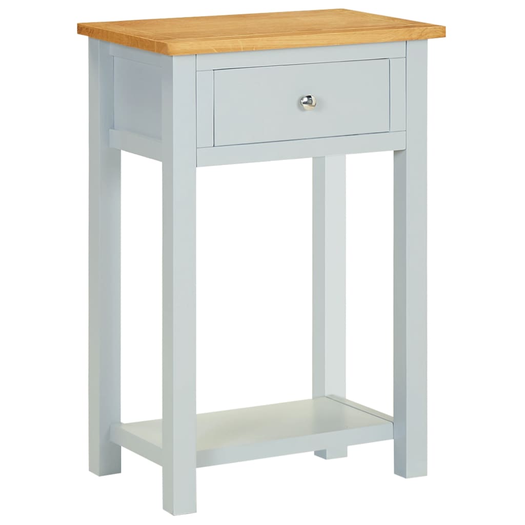 Berkfield End Table 50x32x75 cm Solid Oak Wood
