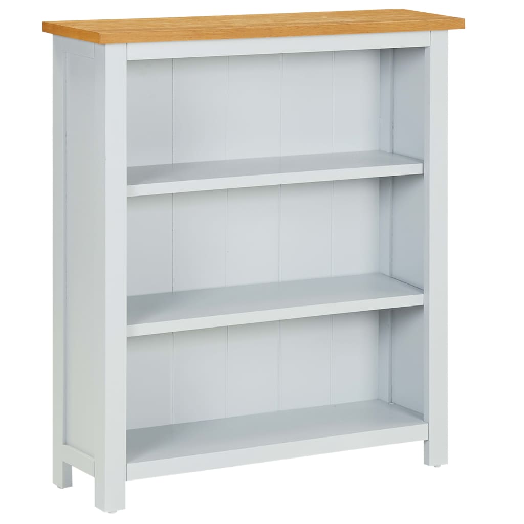 Berkfield 3-Tier Bookcase 72x22.5x82 cm Solid Oak Wood