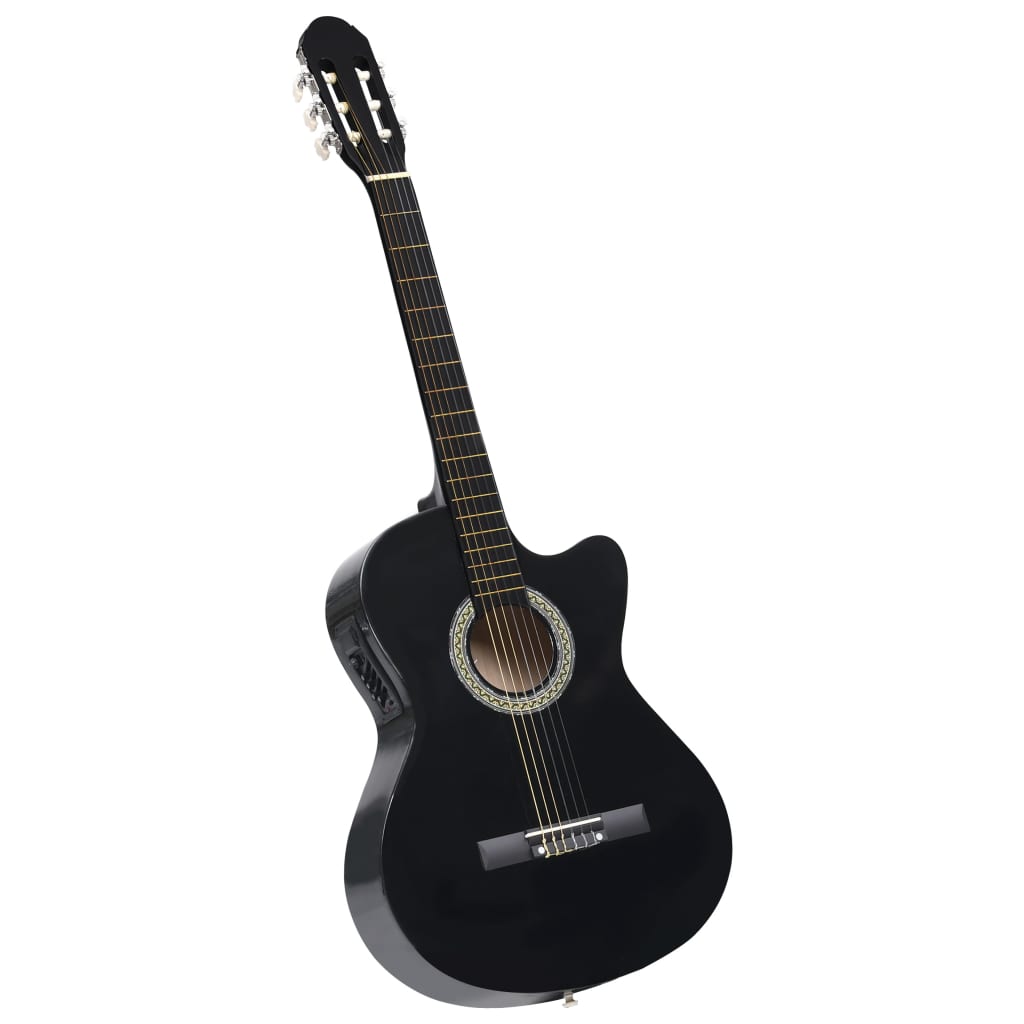 Berkfield Western Classical Cutaway Guitar with Equalizer 6 Strings Black