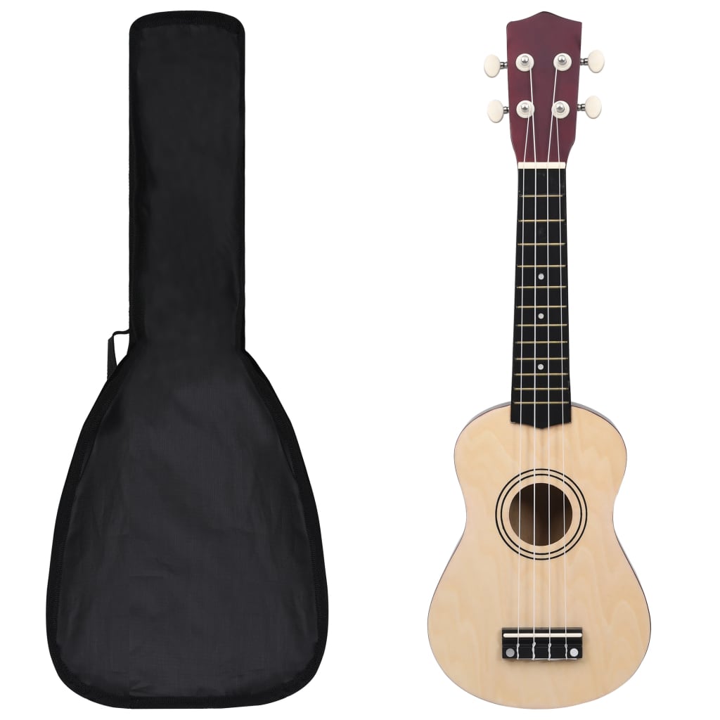 Berkfield Soprano Ukulele Set with Bag for Kids Light Wood 21"