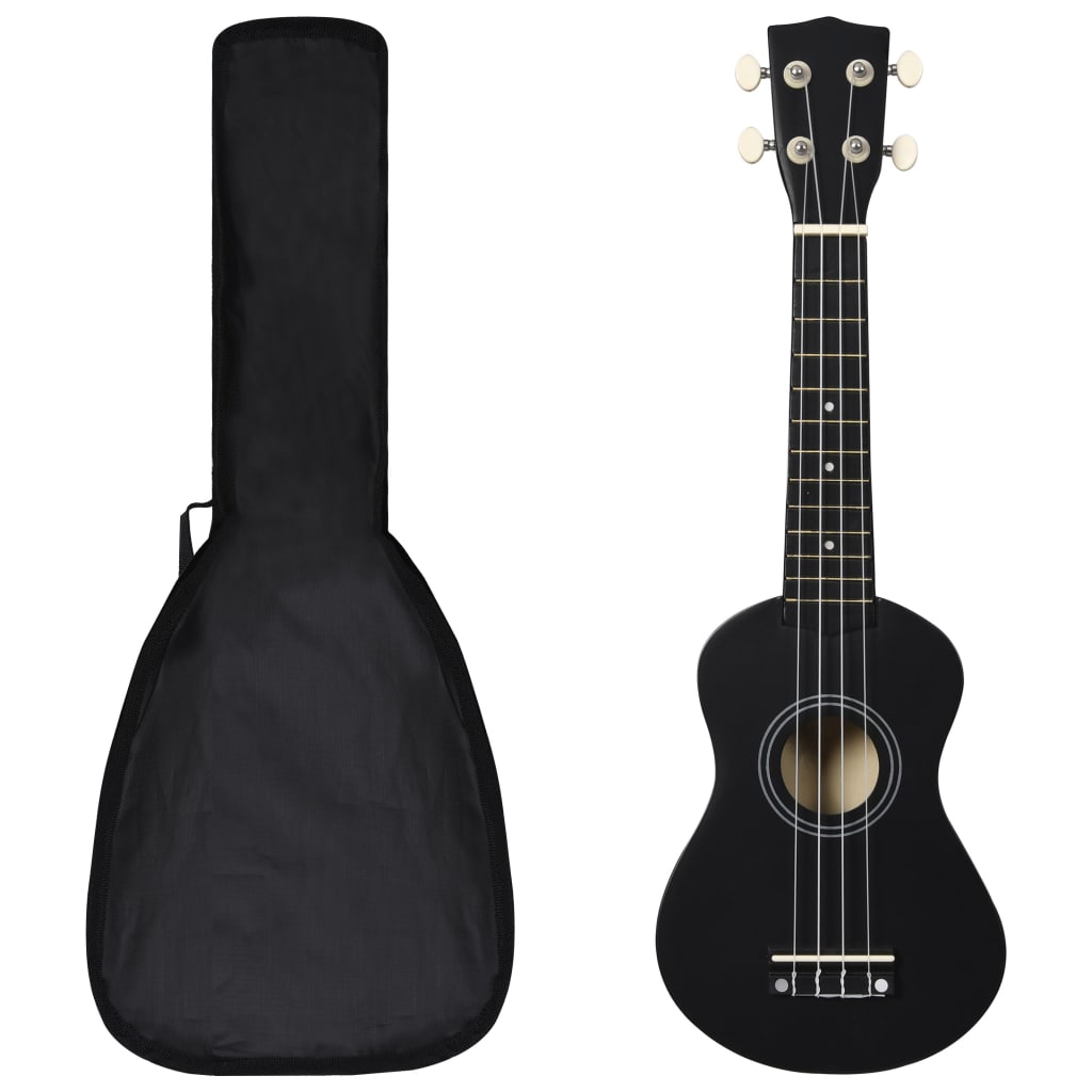 Berkfield Soprano Ukulele Set with Bag for Kids Black 21"