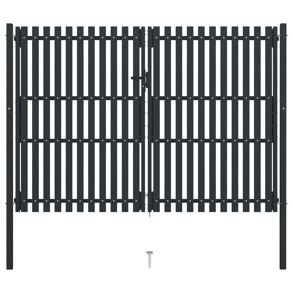 Berkfield Double Door Fence Gate Steel 306x250 cm Anthracite