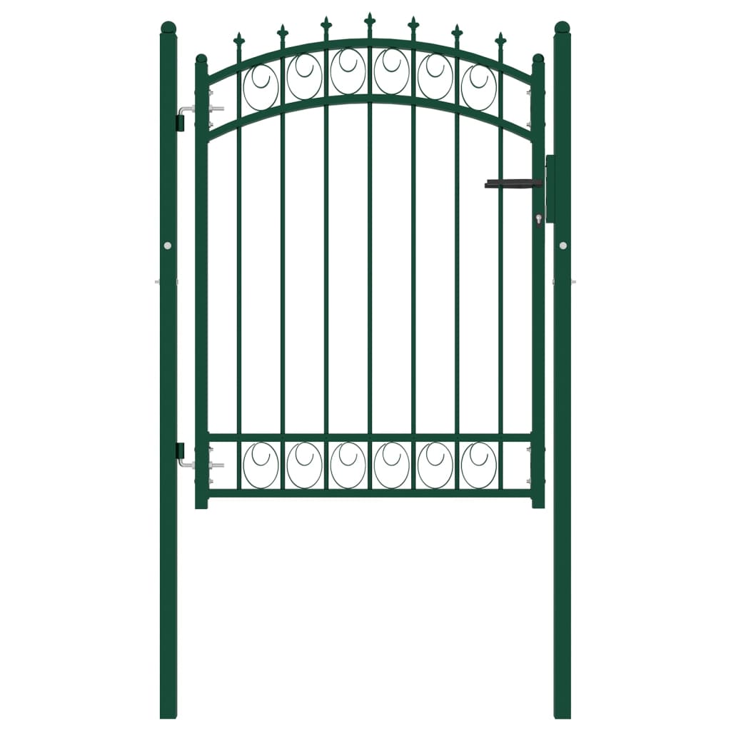 Berkfield Fence Gate with Spikes Steel 100x125 cm Green