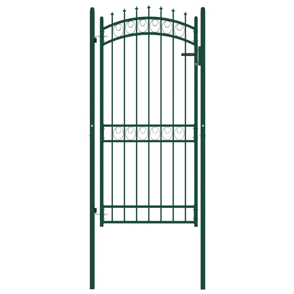 Berkfield Fence Gate with Spikes Steel 100x200 cm Green