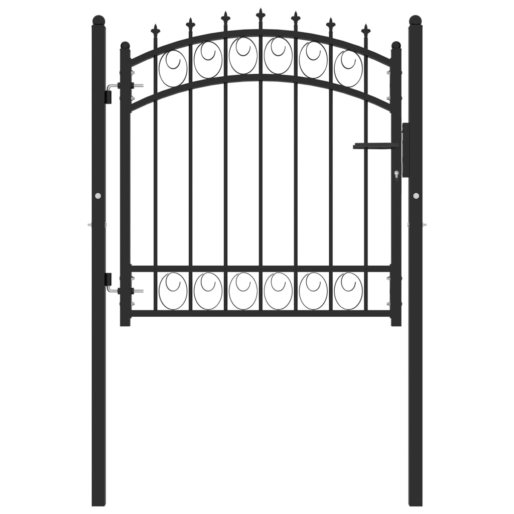 Berkfield Fence Gate with Spikes Steel 100x100 cm Black