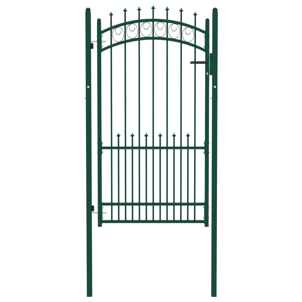 Berkfield Fence Gate with Spikes Steel 100x175 cm Green