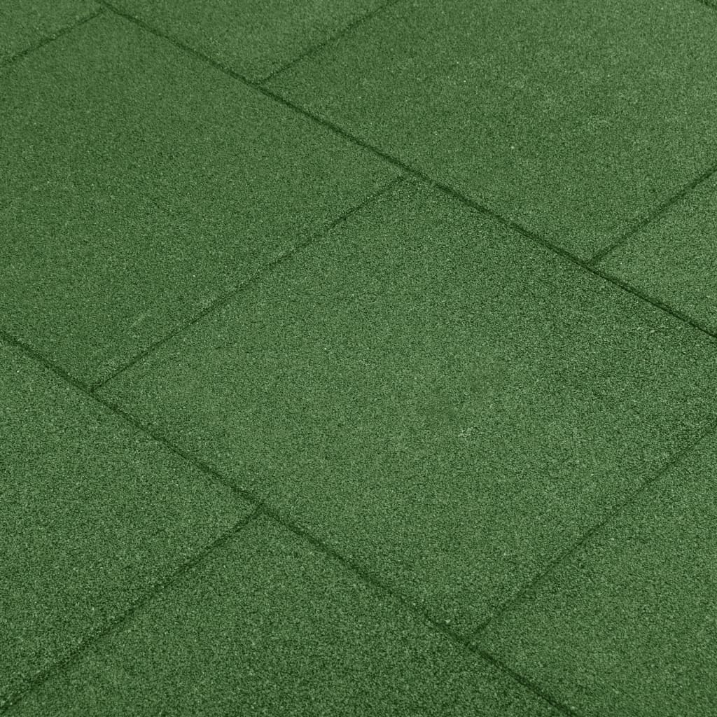 Berkfield Fall Protection Tiles 18 pcs Rubber 50x50x3 cm Green