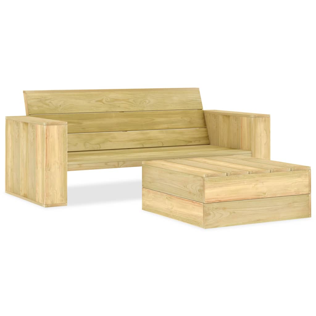 Berkfield 2 Piece Garden Lounge Set Impregnated Pinewood