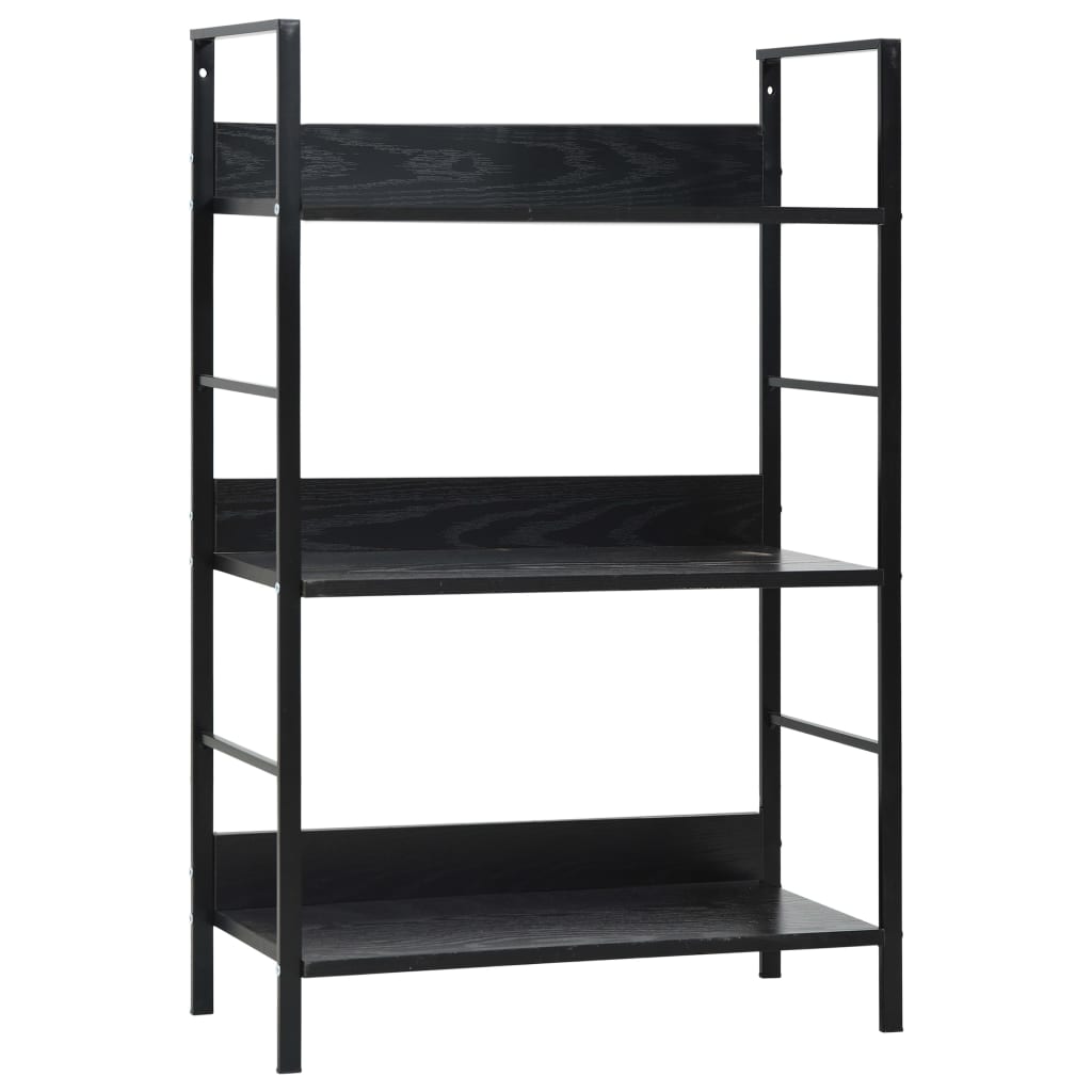 Berkfield 3-Layer Book Shelf Black 60x27.6x90.5 cm Engineered Wood