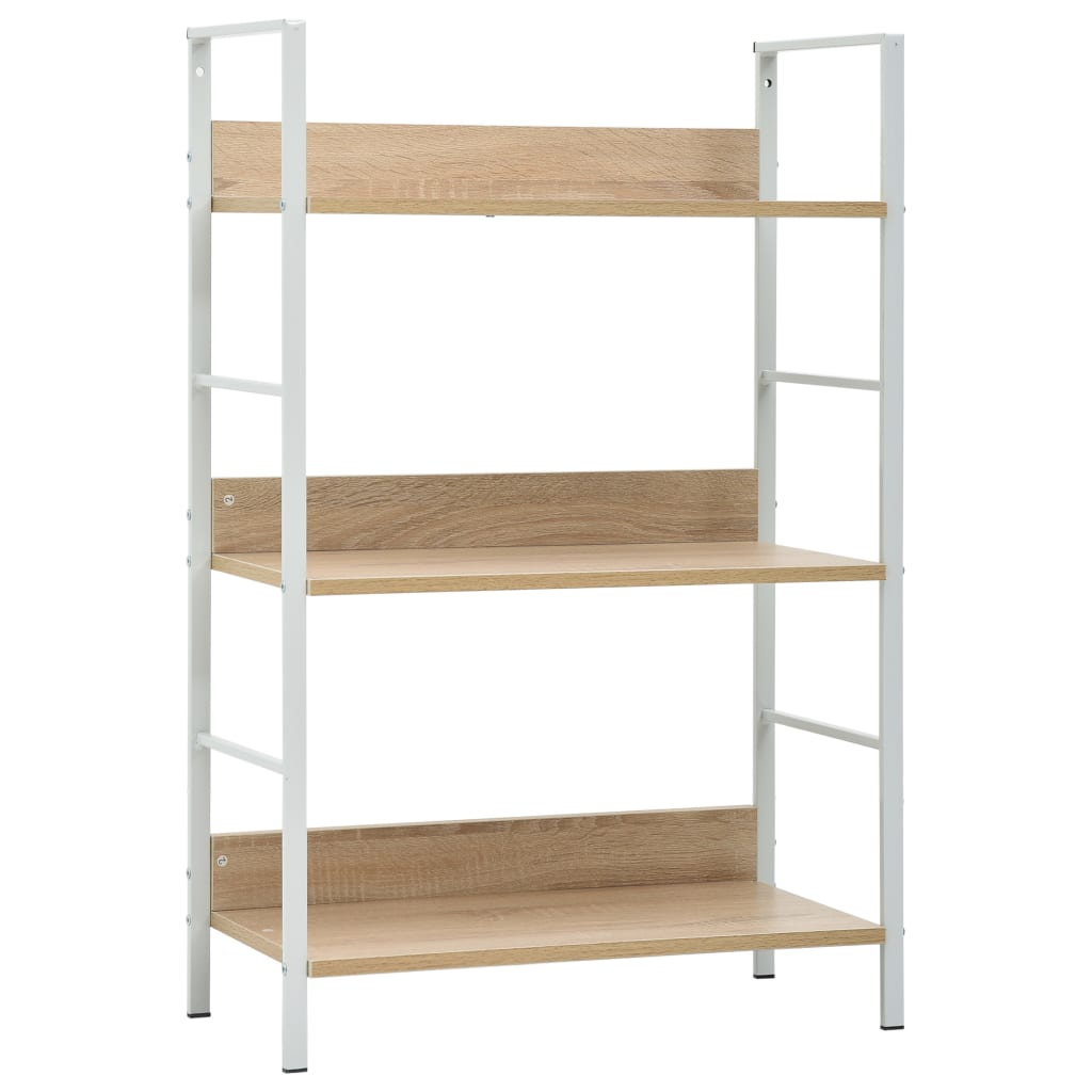 Berkfield 3-Layer Book Shelf Oak 60x27.6x90.5 cm Engineered Wood