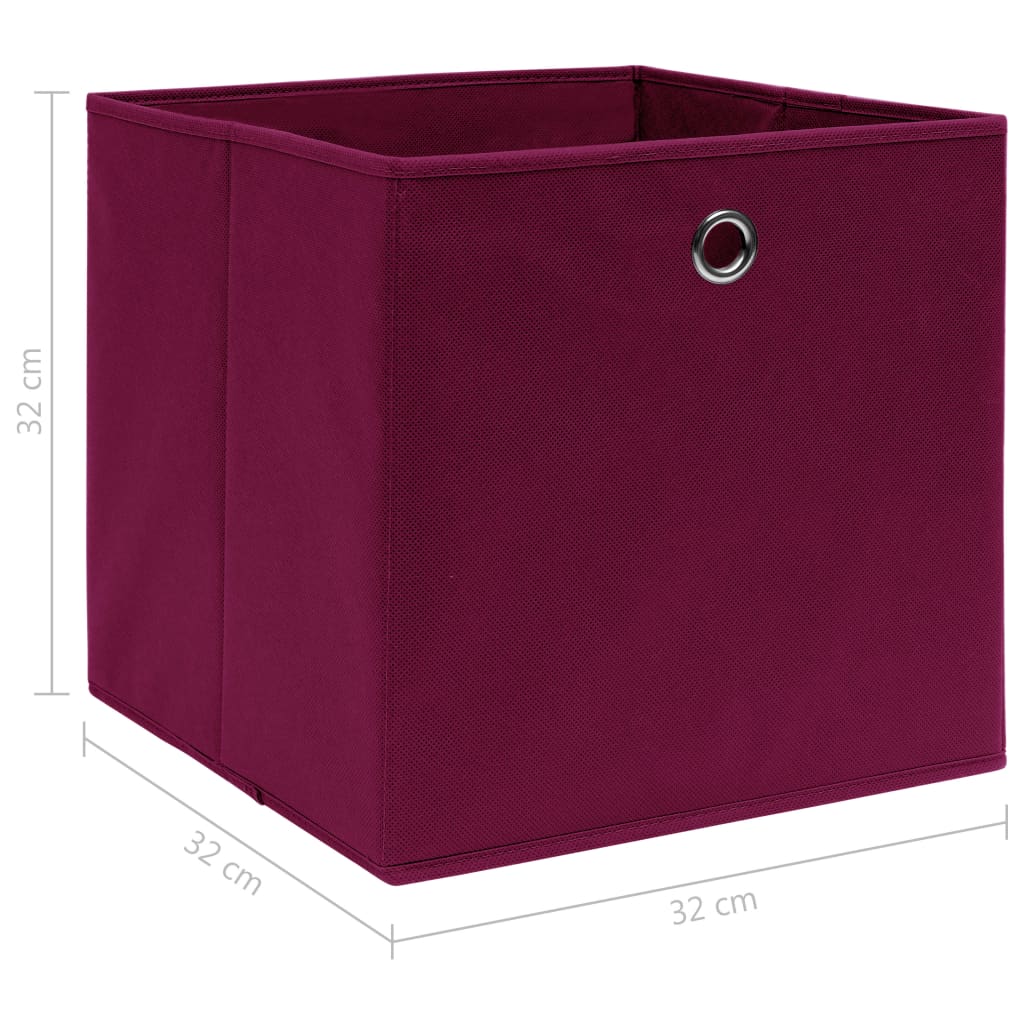 Berkfield Storage Boxes 4 pcs Dark Red 32x32x32 cm Fabric